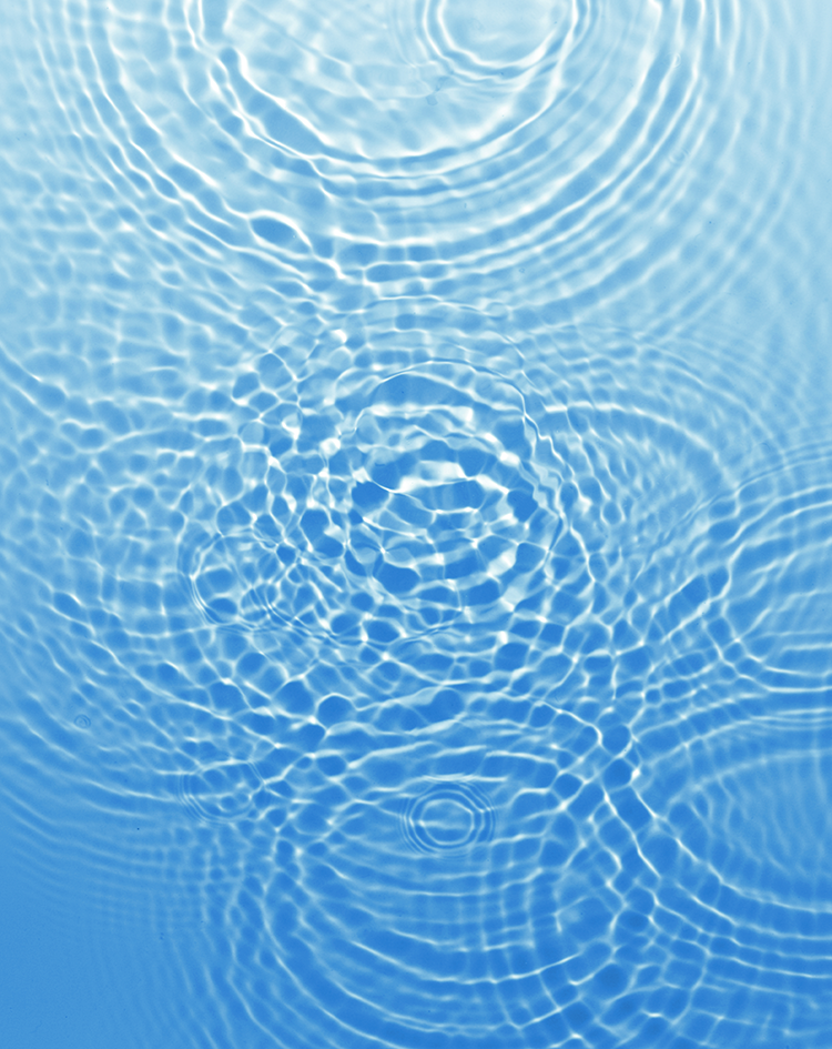 Water ripples on a surface.